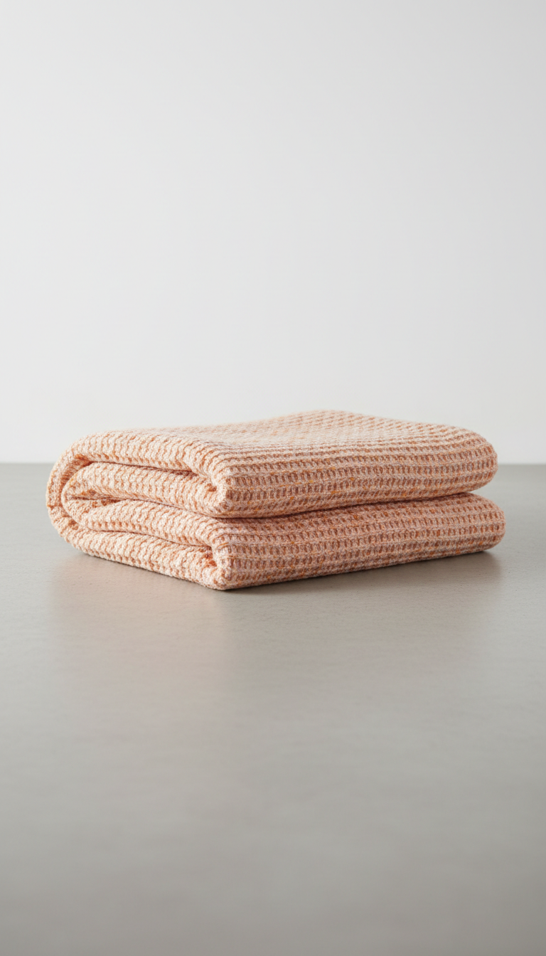 Blush Peach Woven Throw Blanket