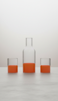 Minimalist Glassware Set With Orange Base